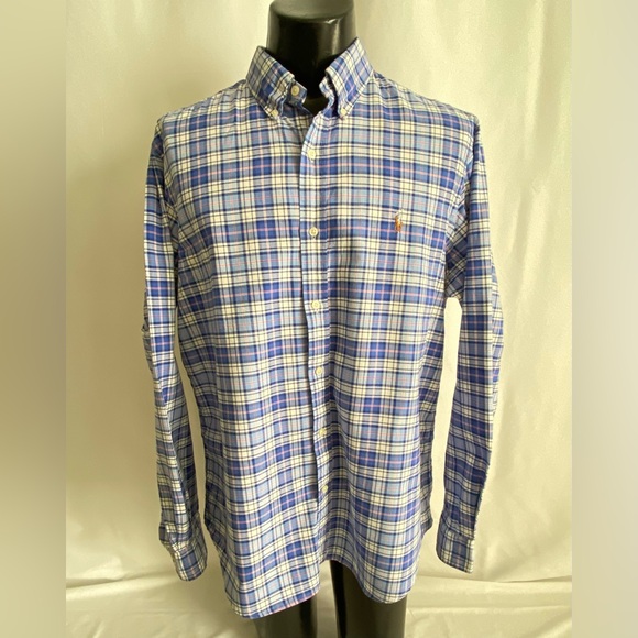 Polo Ralph Lauren Other - Polo Ralph Lauren Shirt Mens XL Blue Paid Flesh Pony Long Sleeve Button Down EUC
